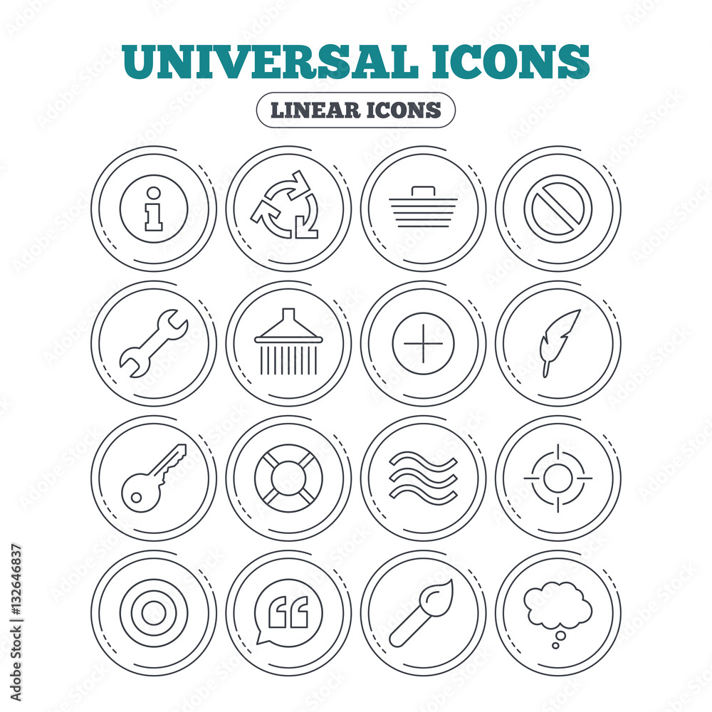 Universal icon. Information, shopping and shower. Universal icon. Information, shopping and shower.