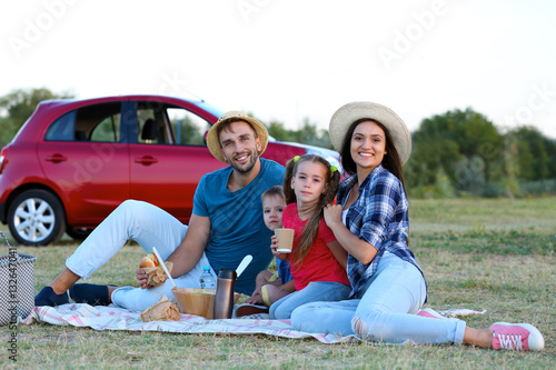 Happy family on picnic outdoors © Africa Studio