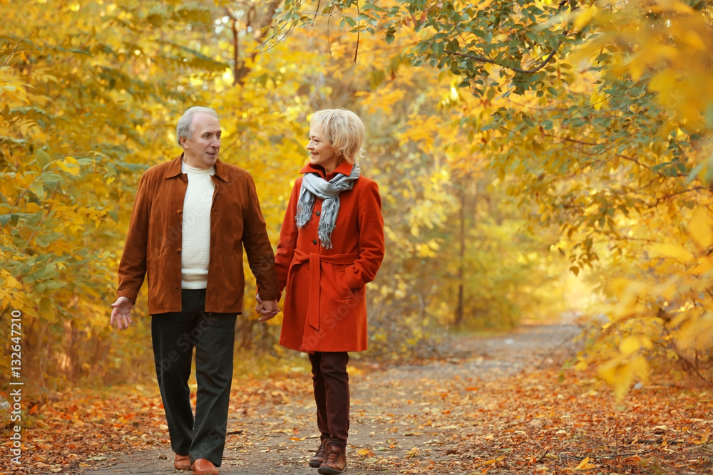 Lovely mature couple in autumn park Lovely mature couple in autumn park