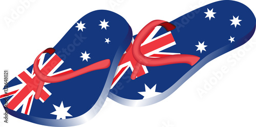Australian themed flip flops