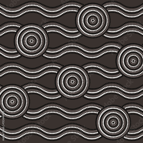 Abstract Aboriginal dot painting in vector format.