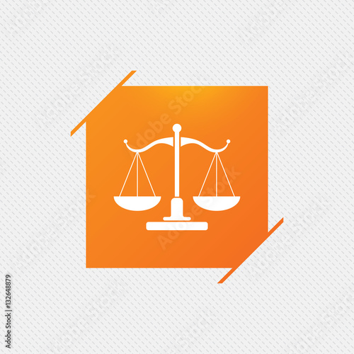 Scales of Justice sign icon. Court of law symbol.