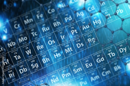 Periodic Table Blue Background photo