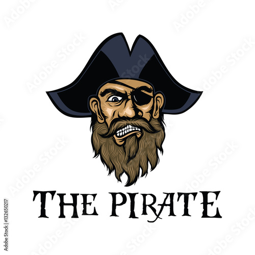 pirate, bearded pirate, pirate men, pirate illustration, one eye pirate
