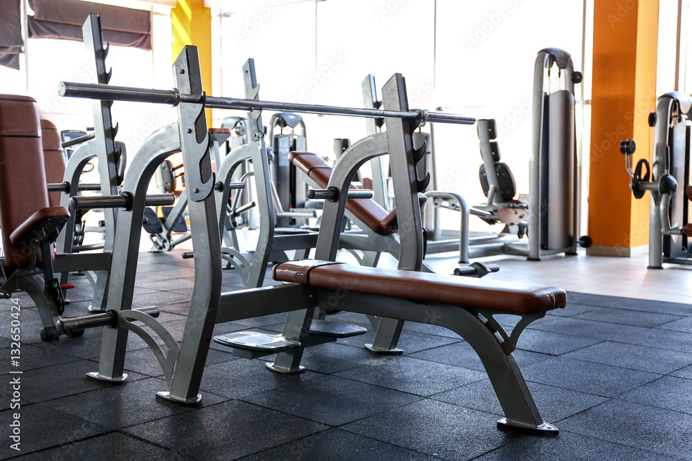 Obraz premium Interior of modern gym with special equipment