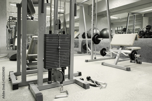 Gym interior with equipment