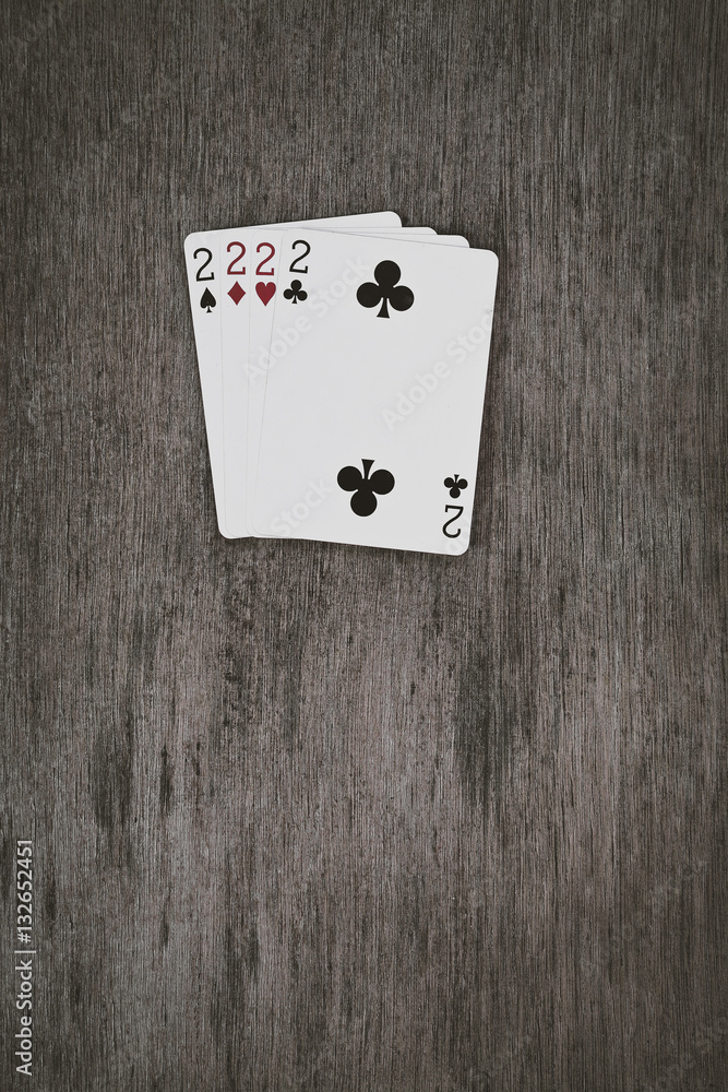 playing card, number two closeup, selective focus.