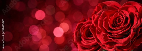 Heart shape of rose on abstract background