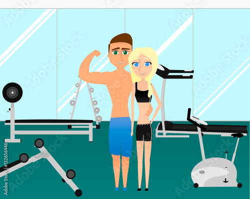 Fitness pair of man and woman