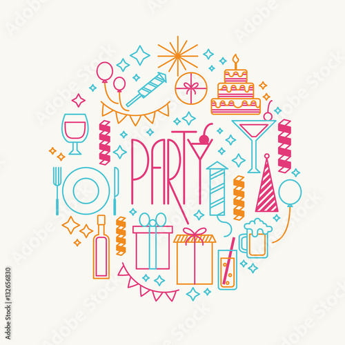 Party and celebrations icons