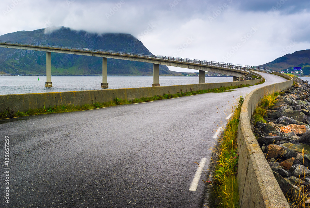 Runde Bridge. The county of More og Romsdal. Norway.