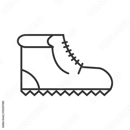 hiking boots icon or logo line art style.