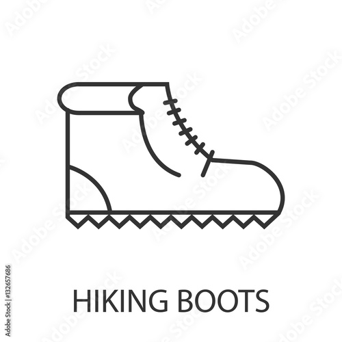 hiking boots icon or logo line art style.
