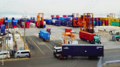 Container loading at sea port. Global business