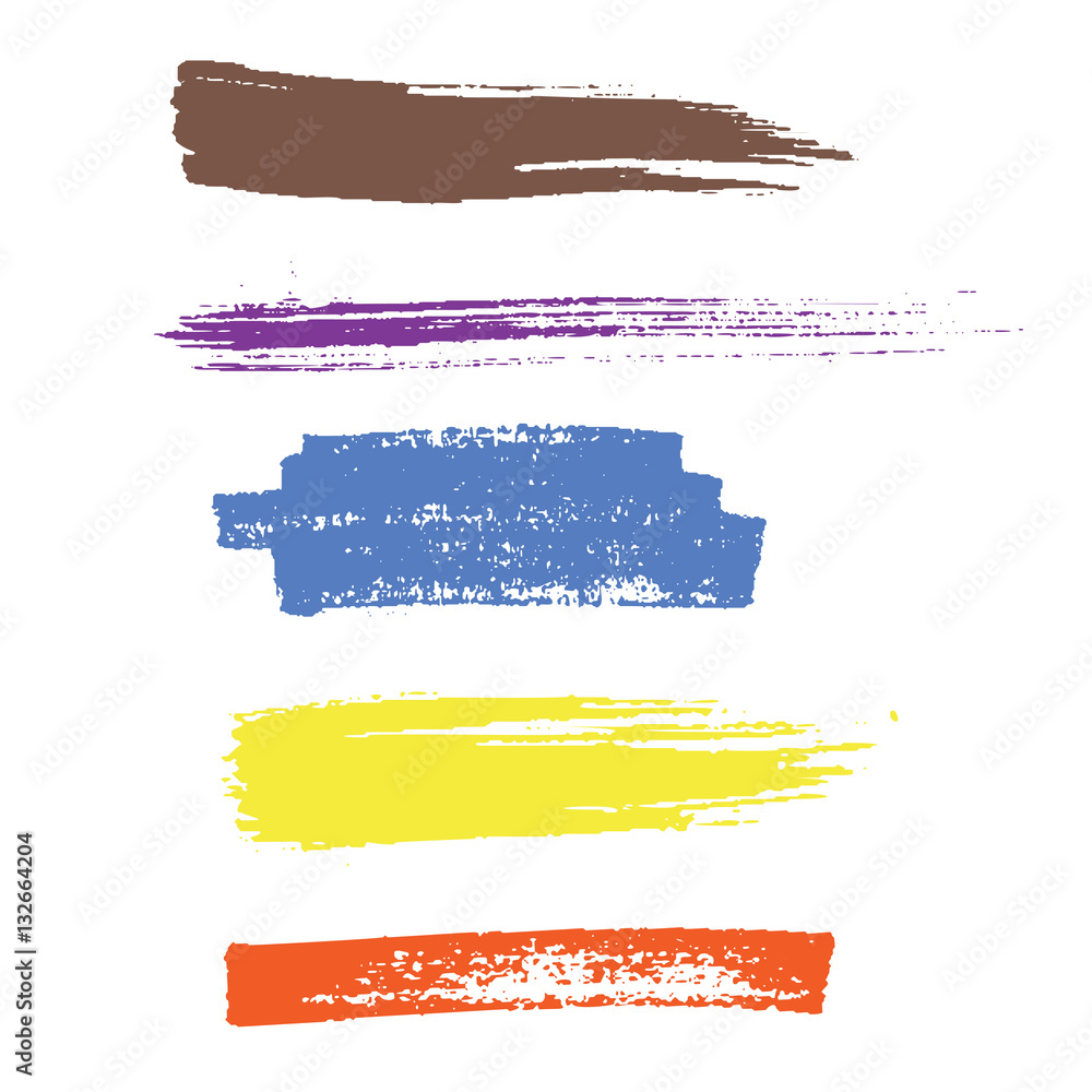 Grunge hand drawn brush stroke vector set. Grunge hand drawn brush stroke vector set.