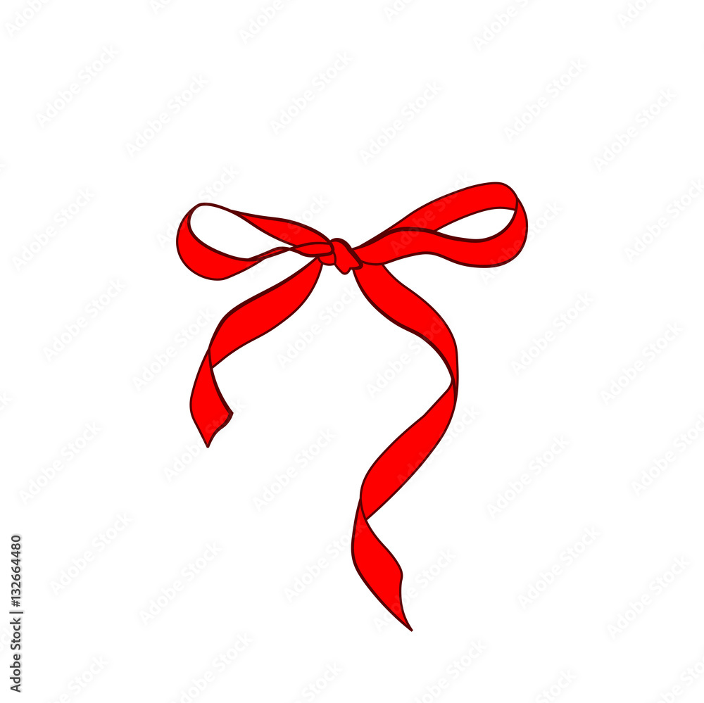 Red bow isolated on white. Design element Red bow isolated on white. Design element