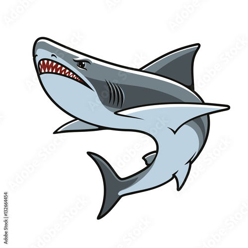 Shark for mascot  tattoo or t-shirt print design