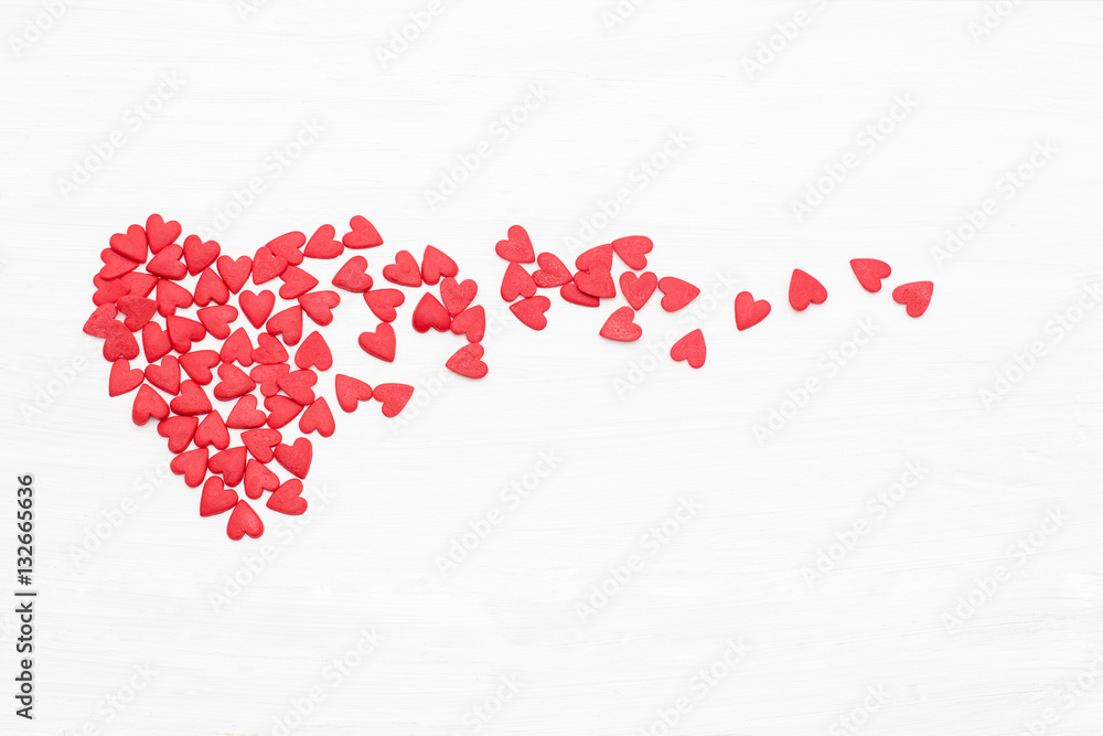 lots of little red hearts flying on white background. romantic love background for Valentine's day, birthday, holiday, party, wedding lots of little red hearts flying on white background. romantic love background for Valentine's day, birthday, holiday, party, wedding