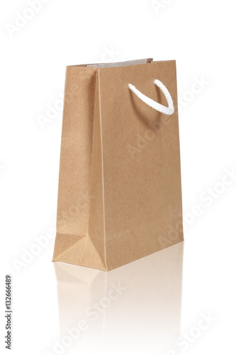Brown paper bag on isolate white background