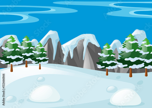 Scene with snow on the ground