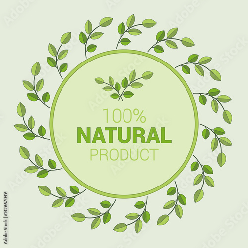 Wallpaper Mural Simple logotype for ecology theme. Green leaves place on a circle and text in the middle.
 Torontodigital.ca