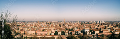 Wide Bologna cityscape viewed from the church of San Michele in Bosco