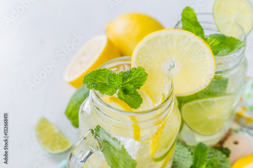 Selection of infused water for detox