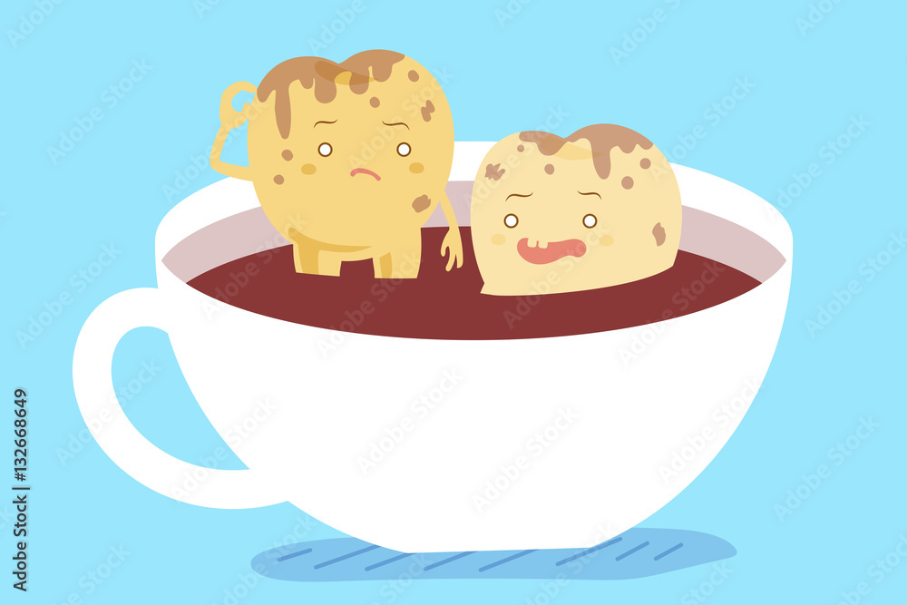 tooth in cup of coffee tooth in cup of coffee