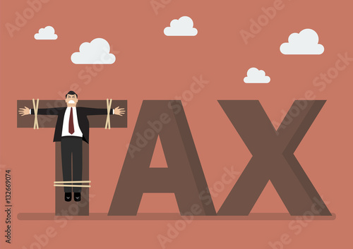 Businessman crucified on tax word