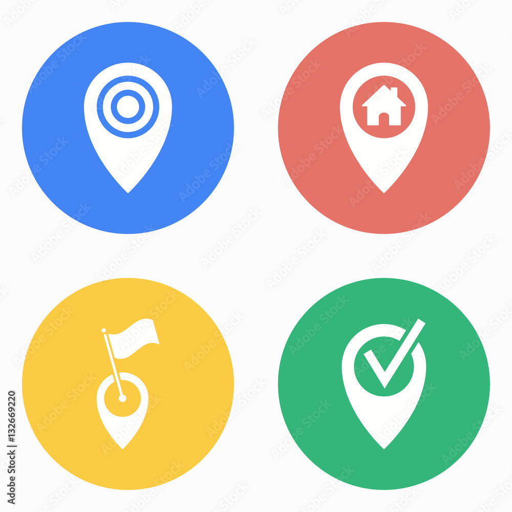 Map pin icon set. Map pin icon set.