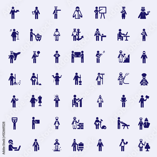 Professions stick figures