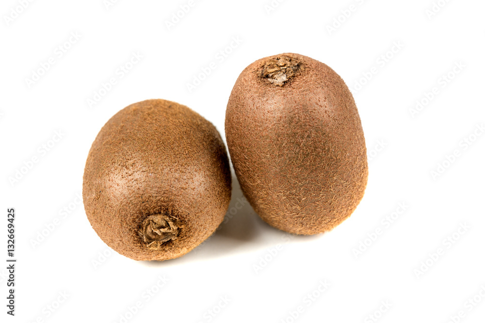 Whole ripe kiwis isolated on a white background Whole ripe kiwis isolated on a white background