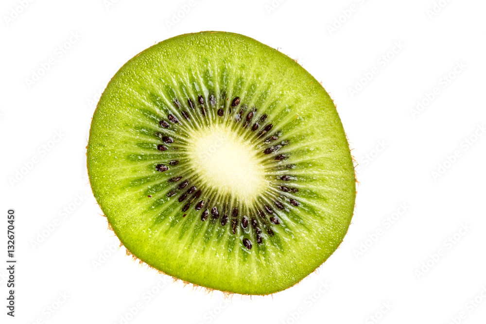 Ripe kiwi slices isolated on a white background Ripe kiwi slices isolated on a white background