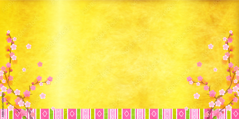 Naklejka premium ひな祭り 梅 春 背景