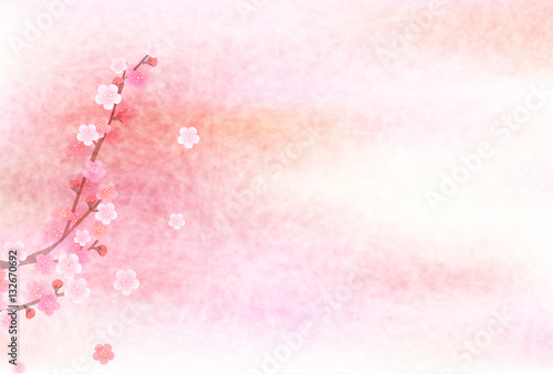 梅　春　花　背景