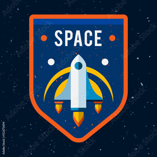Vintage space and astronaut badge or label.