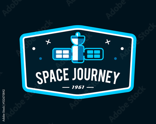 Vintage space and astronaut badge or label.