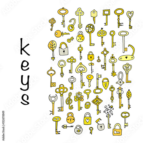 Keys collection, sketch for your design