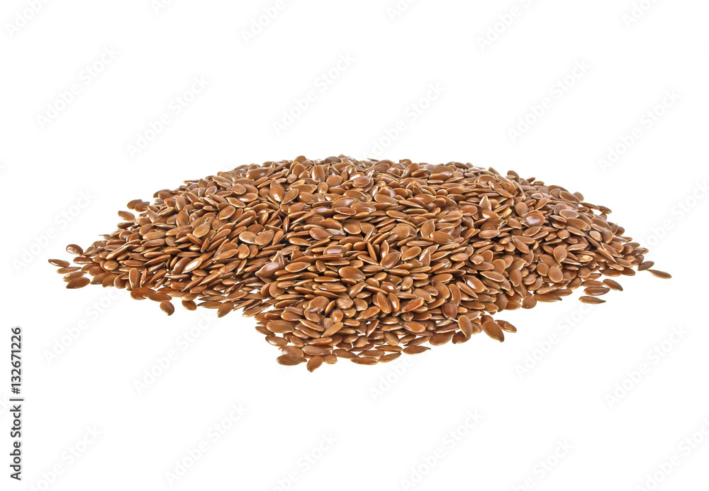 Flax seeds isolated on white background Flax seeds isolated on white background