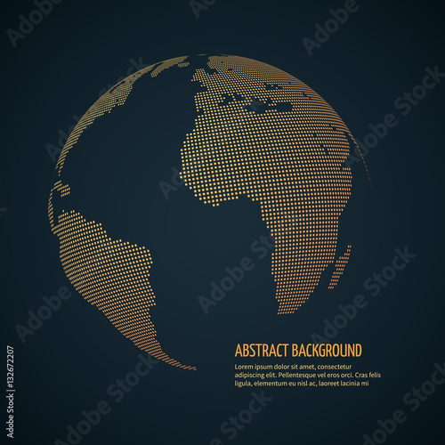 Digital world globe, cyberspace universe earth. data international, globalization vector concept