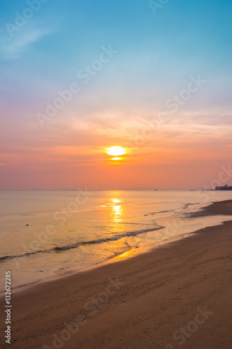 Sai Thong Beach with sunset  Rayong  Thailand