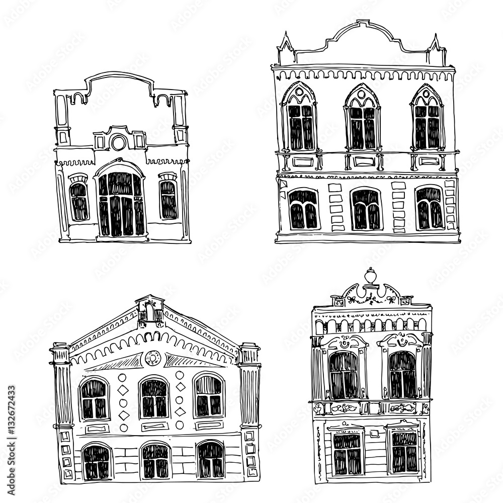 vector set of different houses