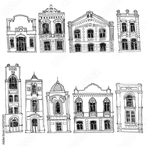 vector set of different houses