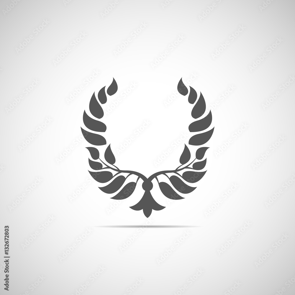 Abstract foliate element with shadow. Emblem. Abstract foliate element with shadow. Emblem.
