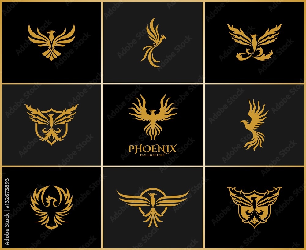 Fototapeta premium Phoenix - zestaw Logo Eagle