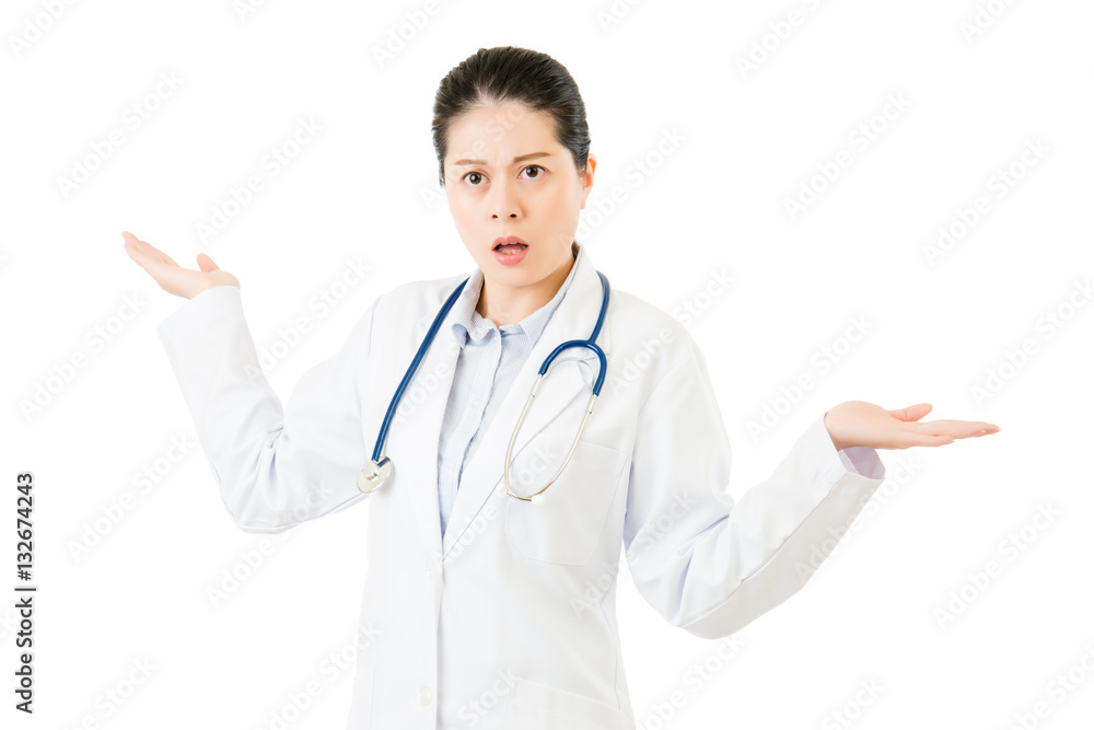 woman doctor has problem at work. asian female model woman doctor has problem at work. asian female model