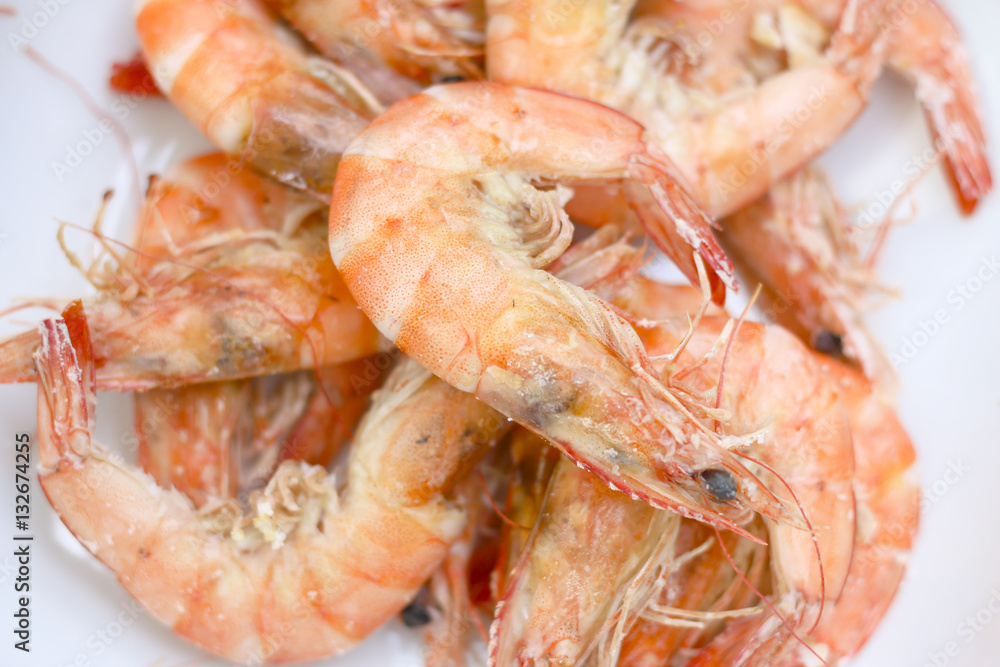 Stock Photo:.Grilled tiger shrimps