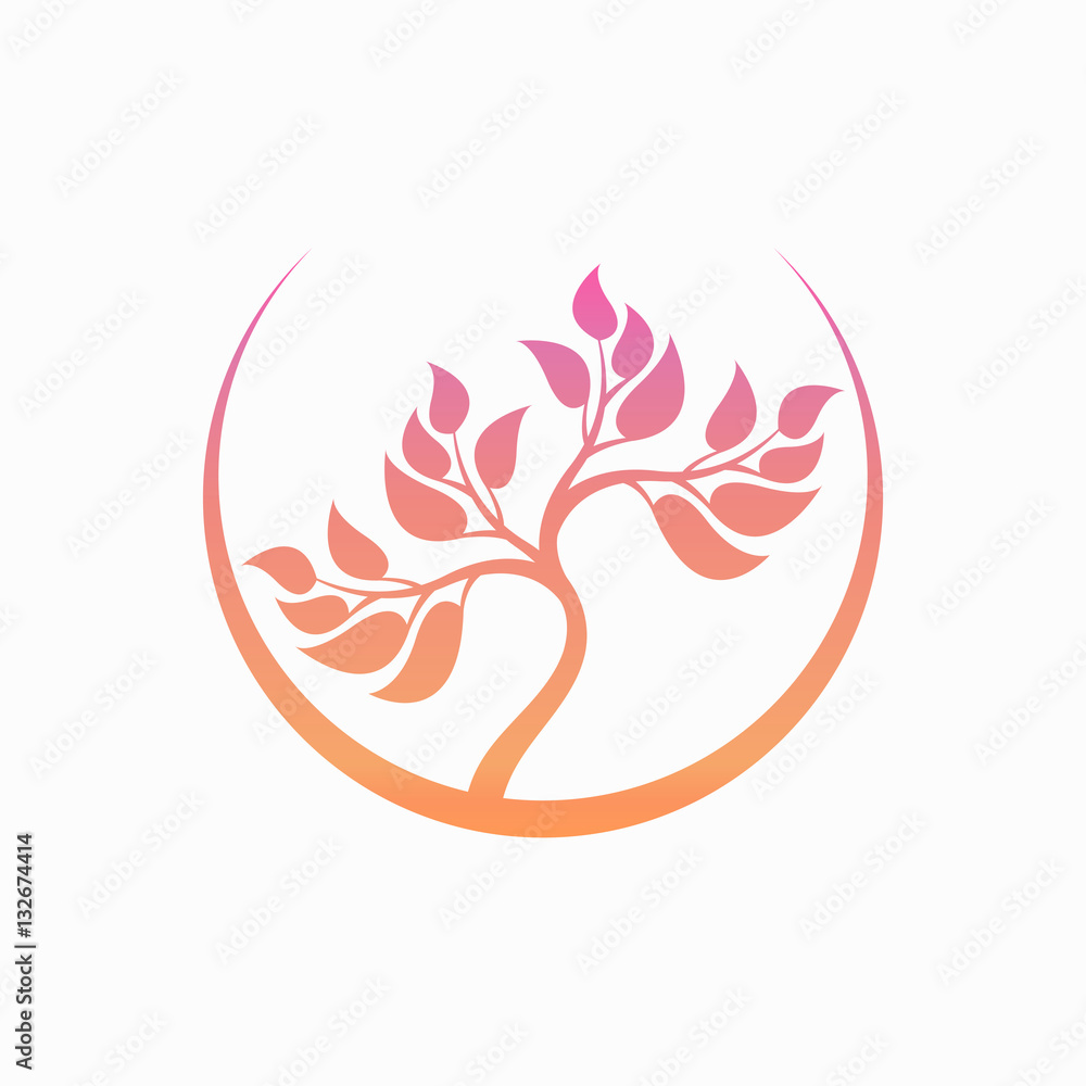 Fototapeta premium Abstract foliate element. Deciduous ornament. Pattern.