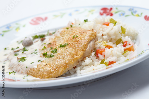 schnitzel with rice