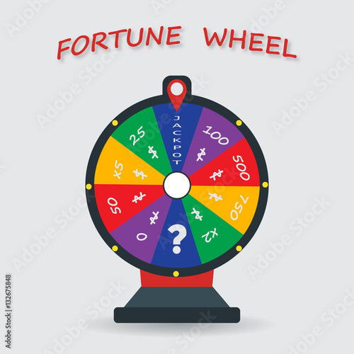 Fortune wheel in flat style.